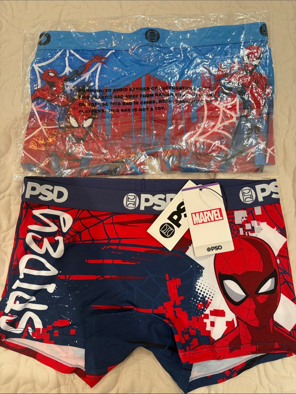PSD Marvel Spider-Man Red & Blue Womens Boy Shorts